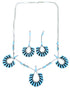 Turquoise Zuni Genuine Sterling Silver Link Necklace Set SX108799