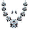Multicolor Thunderbird Sterling Silver Zuni Squash Blossom Necklace Set SX109207