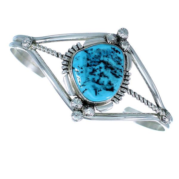 Turquoise And Genuine Sterling Silver Navajo Cuff Bracelet RX109121