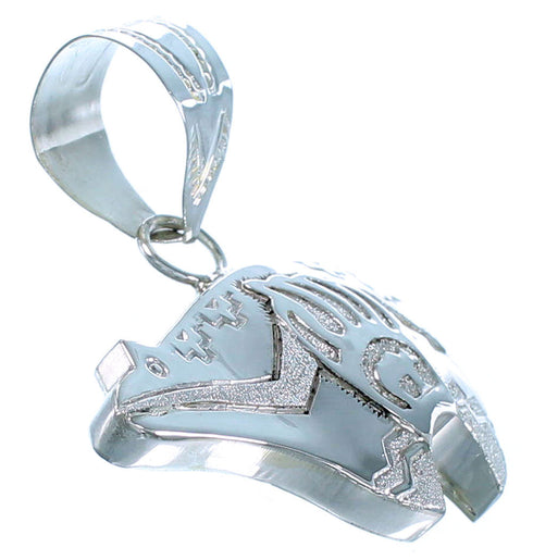 Navajo Overlay Sterling Silver Bear Paw And Arrow Pendant SX109569