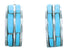 Zuni Sterling Silver Turquoise Inlay Post Hoop Earrings SX110065