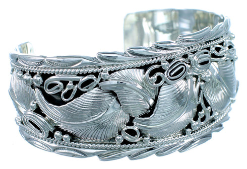 Navajo Scalloped Leaf Sterling Silver Cuff Bracelet SX110412