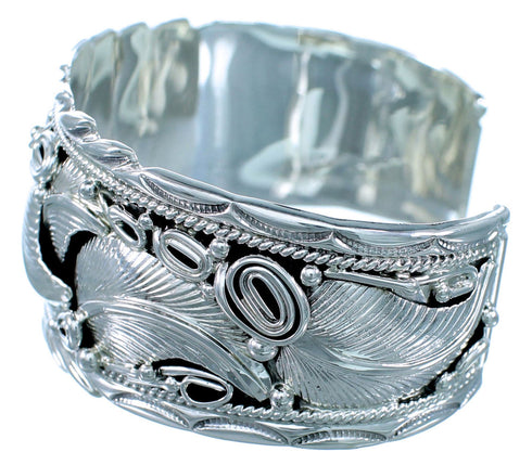 Navajo Scalloped Leaf Sterling Silver Cuff Bracelet SX110412