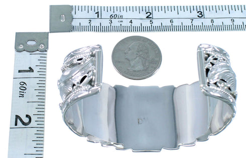 Navajo Scalloped Leaf Sterling Silver Cuff Bracelet SX110412