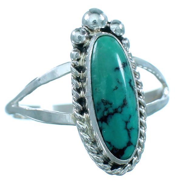 Turquoise And Sterling Silver Navajo Ring