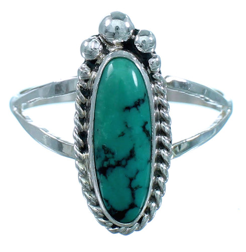 Turquoise And Sterling Silver Navajo Ring