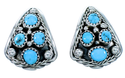 Turquoise Sterling Silver American Indian Post Earrings RX110715