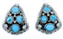 Turquoise Sterling Silver American Indian Post Earrings RX110715