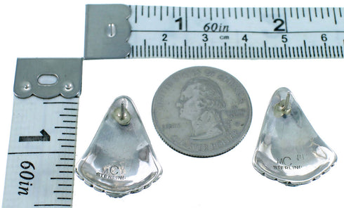 Turquoise Sterling Silver American Indian Post Earrings RX110715