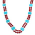 Coral Turquoise Sterling Silver Navajo Indian Bead Necklace RX111005