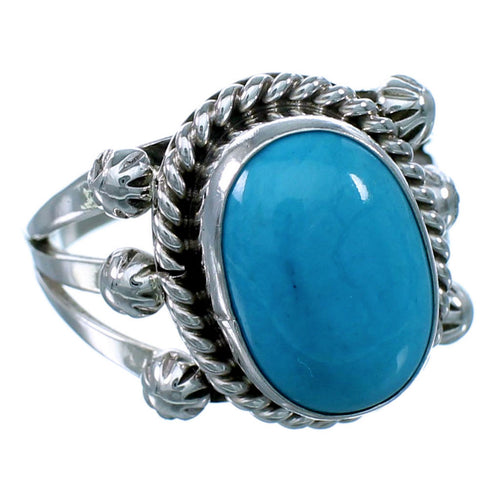 Navajo Indian Sterling Silver And Turquoise Ring