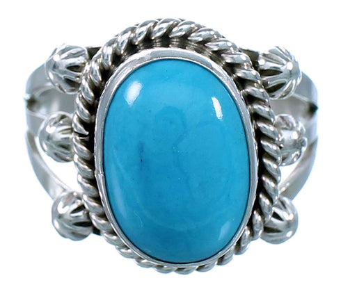 Navajo Indian Sterling Silver And Turquoise Ring