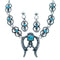 Turquoise Old Pawn Style Sterling Silver Navajo Naja Necklace Set SX111774