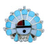 Multicolor Sun And Chief Headdress Zuni Sterling Silver Pendant SX112837