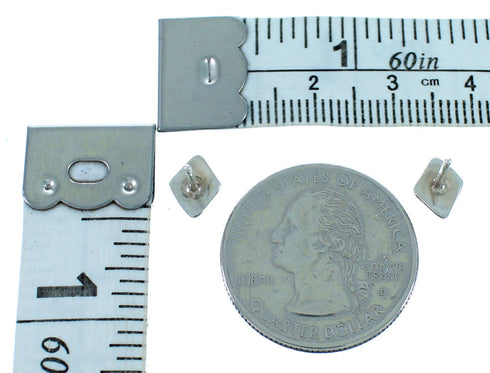 Zuni Turquoise Sterling Silver Post Stud Earrings SX112628