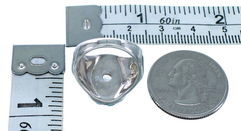 Cubic Zirconia Turquoise Sterling Silver Wedding Ring Size 6-1/2 LX113115