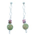 Turquoise And Rhodochrosite Sterling Silver Bead Post Dangle Earrings RX114082