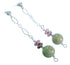 Turquoise And Rhodochrosite Sterling Silver Bead Post Dangle Earrings RX114082