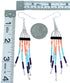 Sterling Silver Multicolor Bead Hook Dangle Earrings RX114063