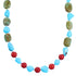 Coral and Turquoise Southwestern Genuine Sterling Silver Bead Necklace LX114212