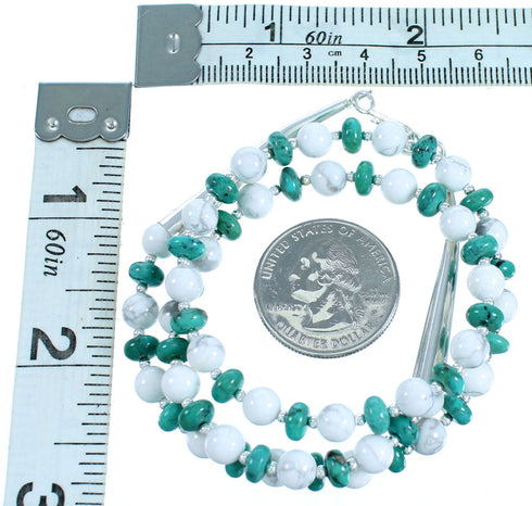 Sterling Silver Turquoise Howlite Bead Necklace RX114218