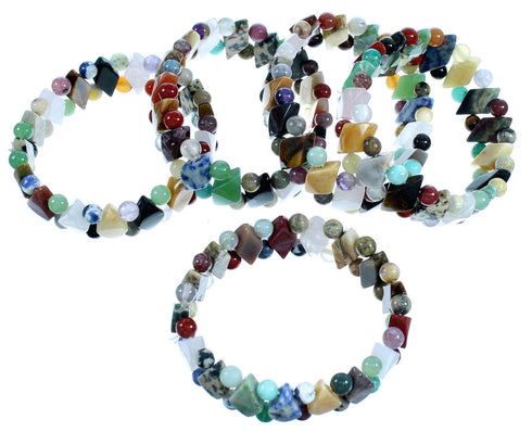 Multicolor Treasure Bead Stretch Bracelet RX114316