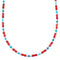 Turquoise And Coral Authentic Sterling Silver Bead Necklace LX114587