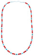 Turquoise And Coral Authentic Sterling Silver Bead Necklace LX114587