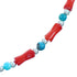 Turquoise And Coral Authentic Sterling Silver Bead Necklace LX114587