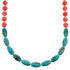 Sterling Silver Turquoise And Pink Coral Bead Necklace RX114719