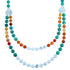 Multicolor Authentic Sterling Silver 2-Strand Bead Necklace RX114915