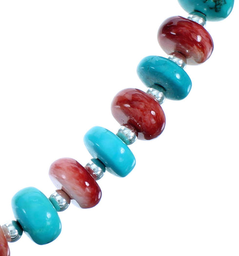 Sterling Silver Multicolor Southwestern Bead Necklace SX115009