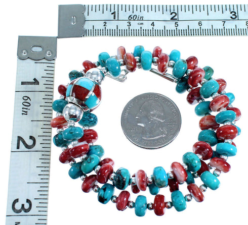 Sterling Silver Multicolor Southwestern Bead Necklace SX115009