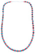 Turquoise And Pink Coral Sterling Silver Bead Necklace SX115077