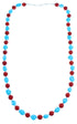 Southwest Sterling Silver Turquoise And Coral Bead Necklace SX115155