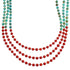 Turquoise Coral Sterling Silver 3-Strand Bead Necklace RX115203