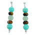 Authentic Sterling Silver Multicolor Bead Post Dangle Earrings RX115179