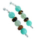 Authentic Sterling Silver Multicolor Bead Post Dangle Earrings RX115179