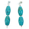 Turquoise Genuine Sterling Silver Bead Post Dangle Earrings RX115196