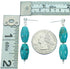 Turquoise Genuine Sterling Silver Bead Post Dangle Earrings RX115196