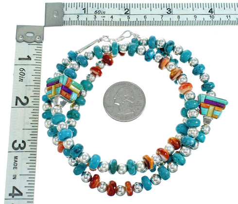 Multicolor And Sterling Silver Bead Necklace SX115338