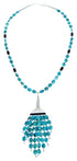 Sterling Silver Turquoise And Onyx Bead Necklace SX115335
