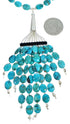 Sterling Silver Turquoise And Onyx Bead Necklace SX115335