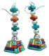 Multicolor And Sterling Silver Bead Hook Dangle Earrings SX115342
