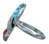 Native American Silver Turquoise Coral Ring Size 8-1/2 FX26922