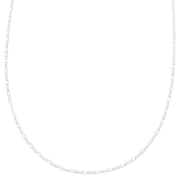 Genuine Sterling Silver Italian Figaro Chain 18" Necklace JX120899