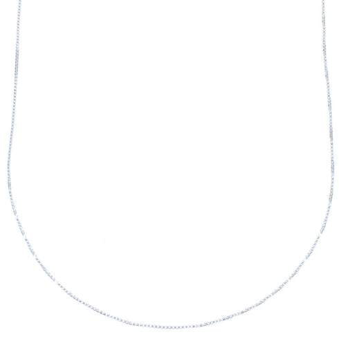 Genuine Sterling Silver Italian Box Chain 16" Necklace JX120896