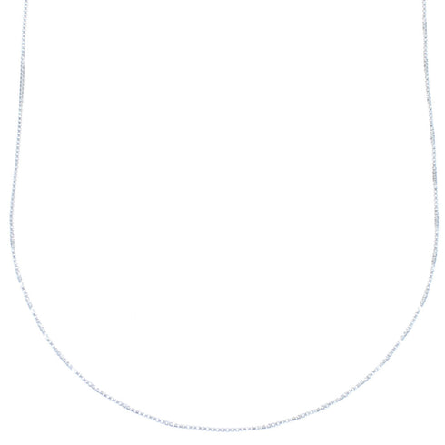 Genuine Sterling Silver Italian Box Chain 18" Necklace JX120897