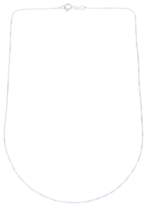 Genuine Sterling Silver Italian Box Chain 18" Necklace JX120897