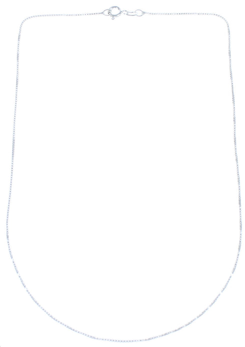 Authentic Sterling Silver Italian Box Chain 16" Necklace JX120895